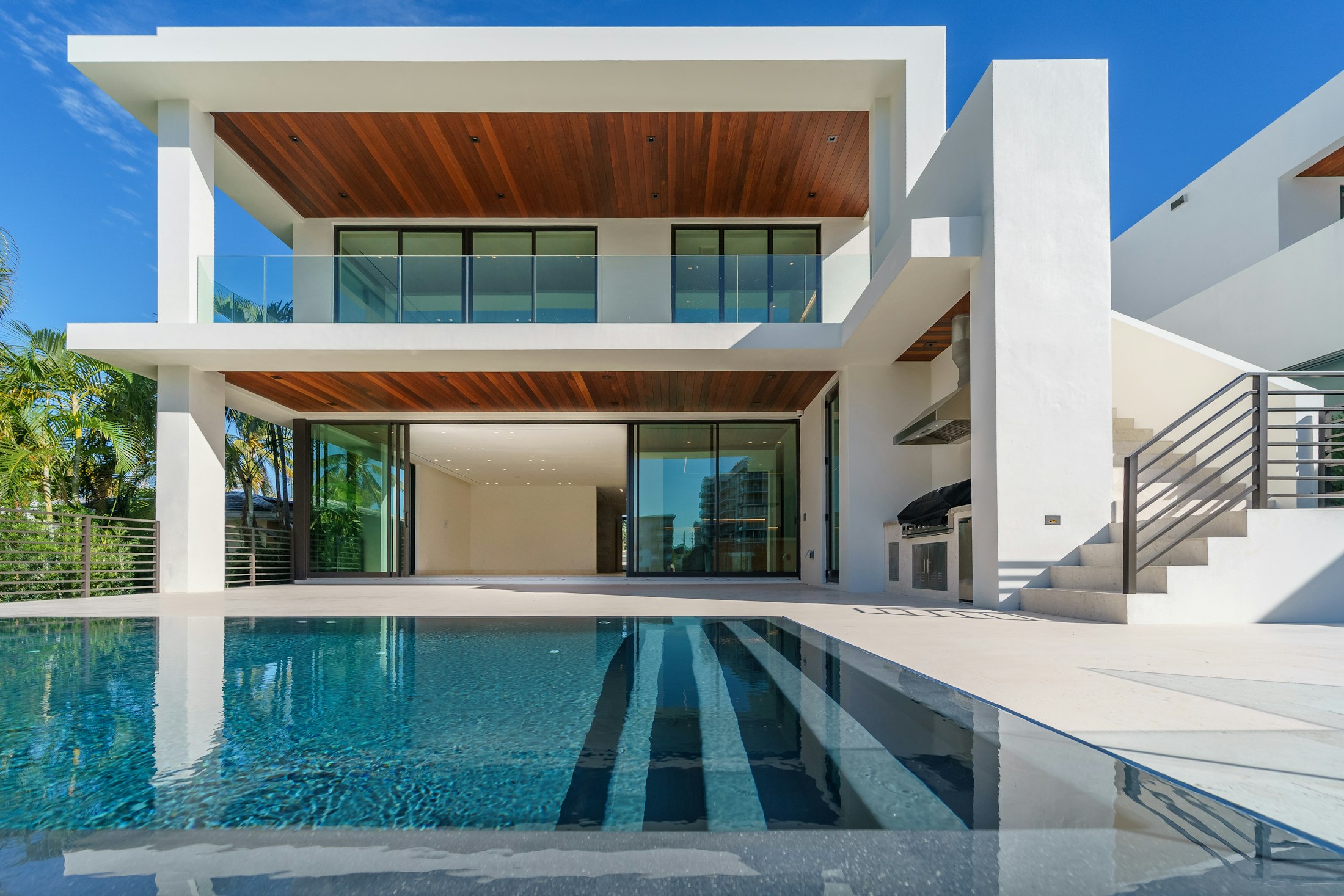 Luxury residence at dusk